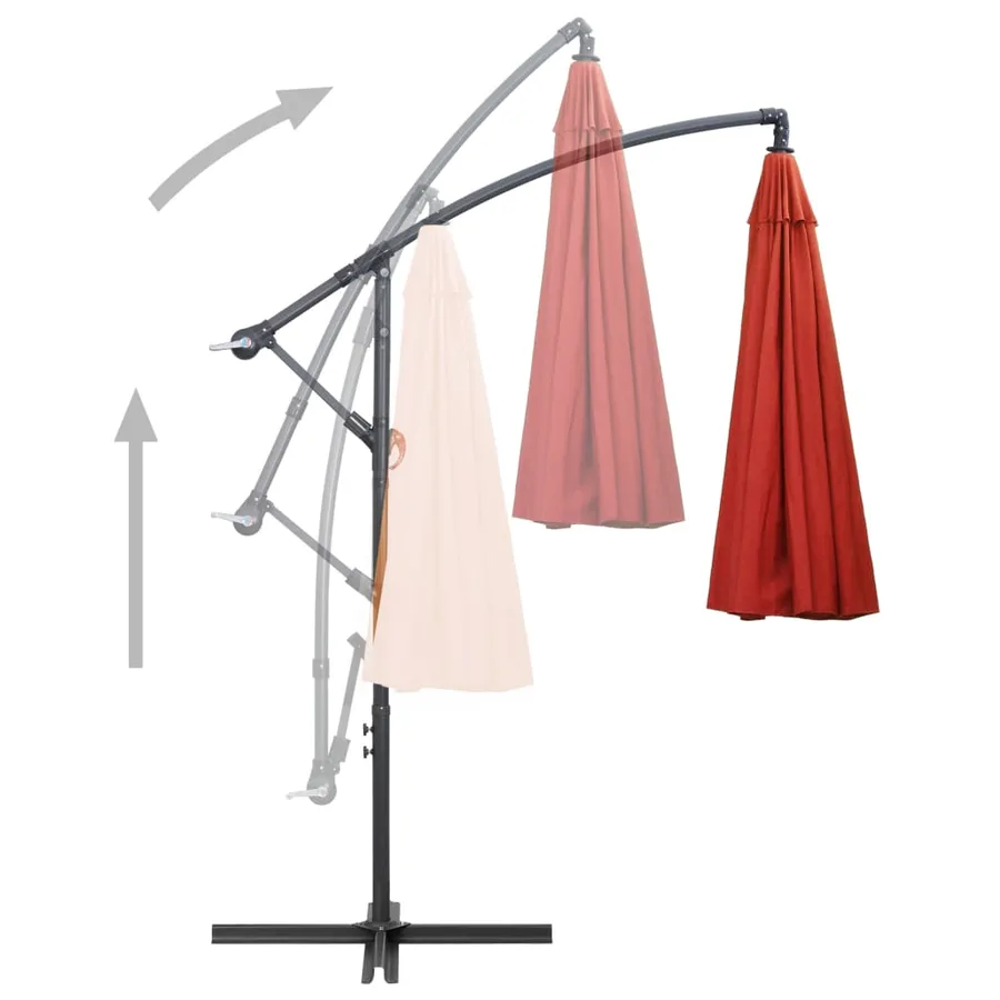 Parasol suspendu avec poteau terre cuite 3 m - 4