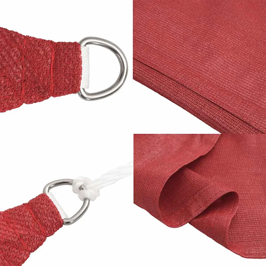 Voile d'ombrage 160 g/m² Rouge 2x2 m PEHD - 6