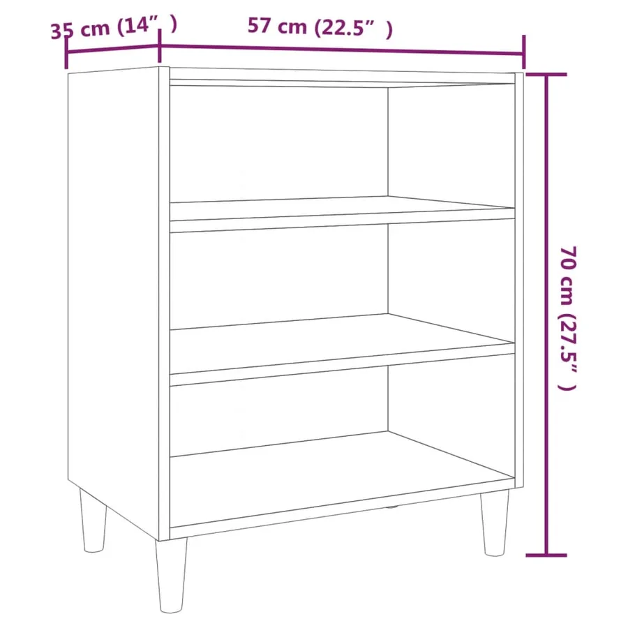 Buffet chêne marron 57x35x70 cm bois d'ingénierie - 6