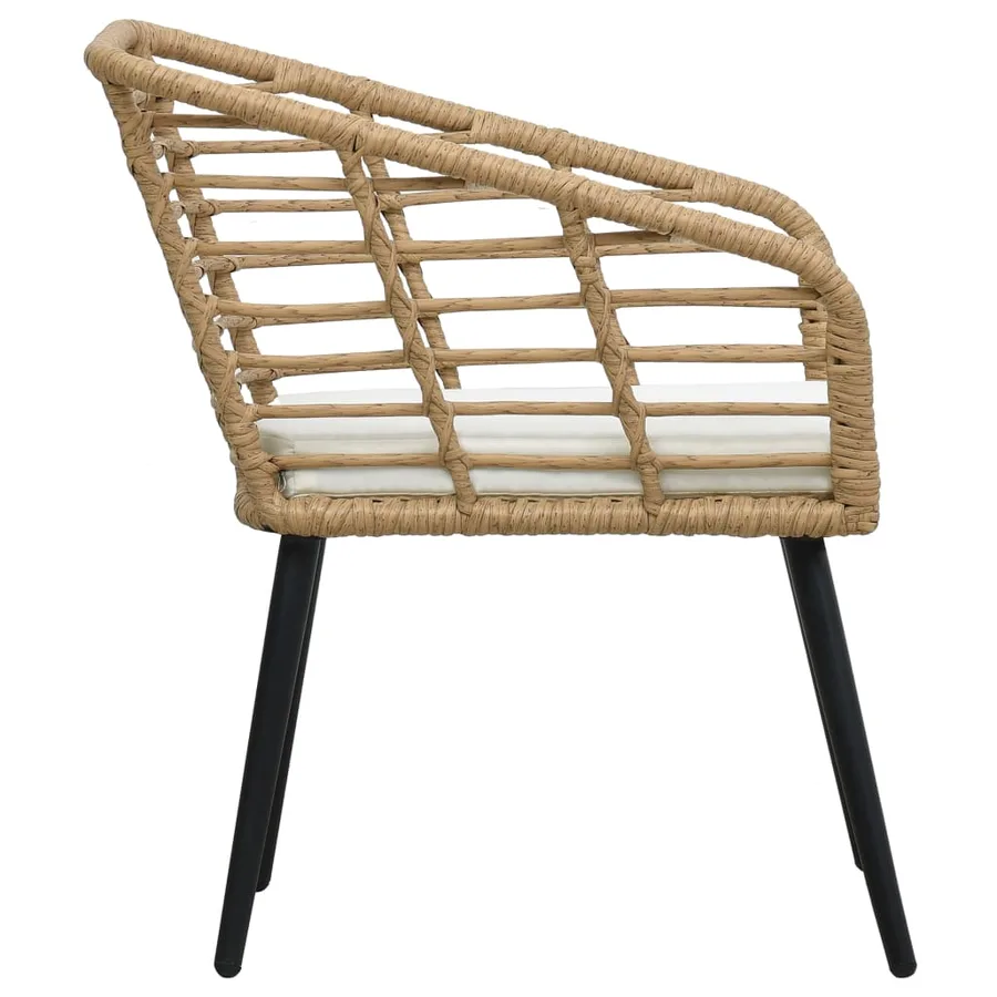 Chaises de jardin lot de 2 avec coussins Résine tressée Chêne - 4