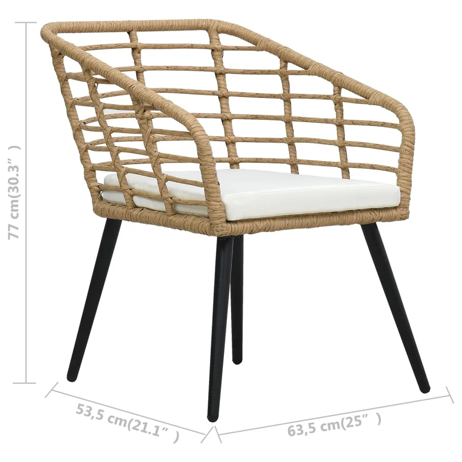 Chaises de jardin lot de 2 avec coussins Résine tressée Chêne - 8