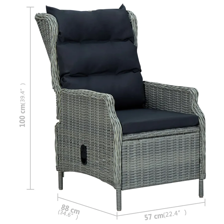 Ensemble à manger de jardin 7 pcs Gris clair - 11