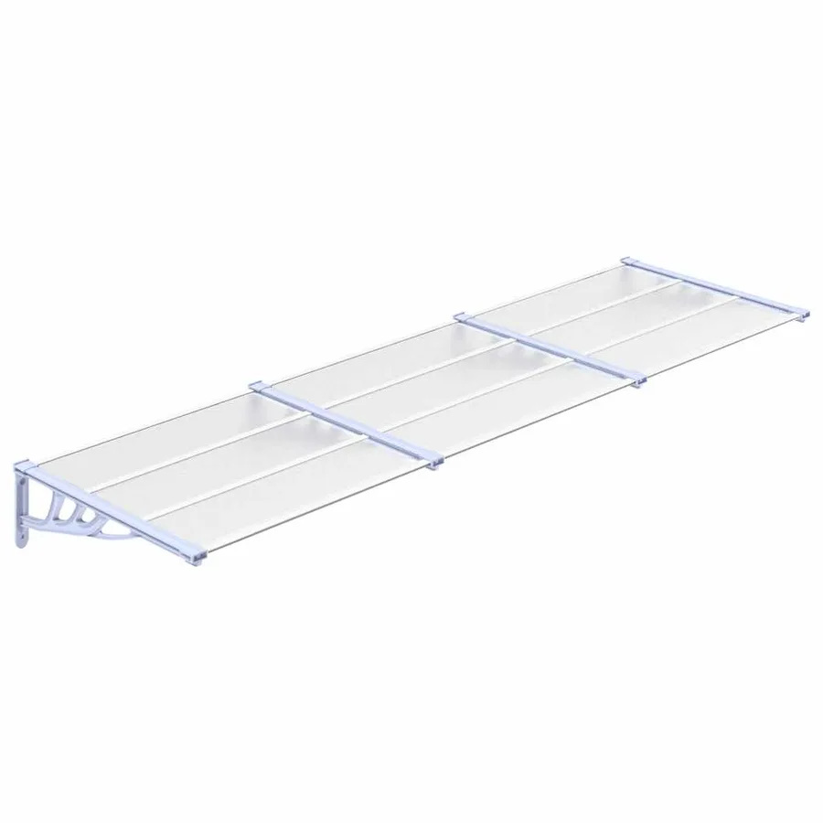 Auvent de porte Gris et transparent 297,5x90 cm Polycarbonate - 2