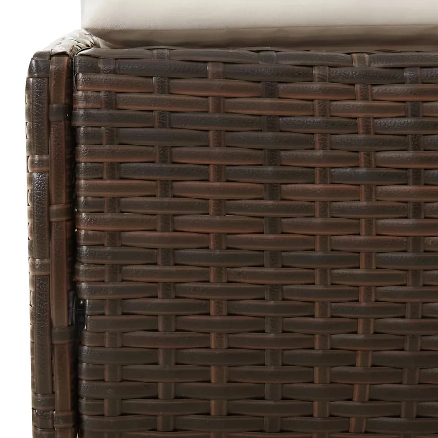 Lit de jardin marron 110x200 cm résine tressée - 7