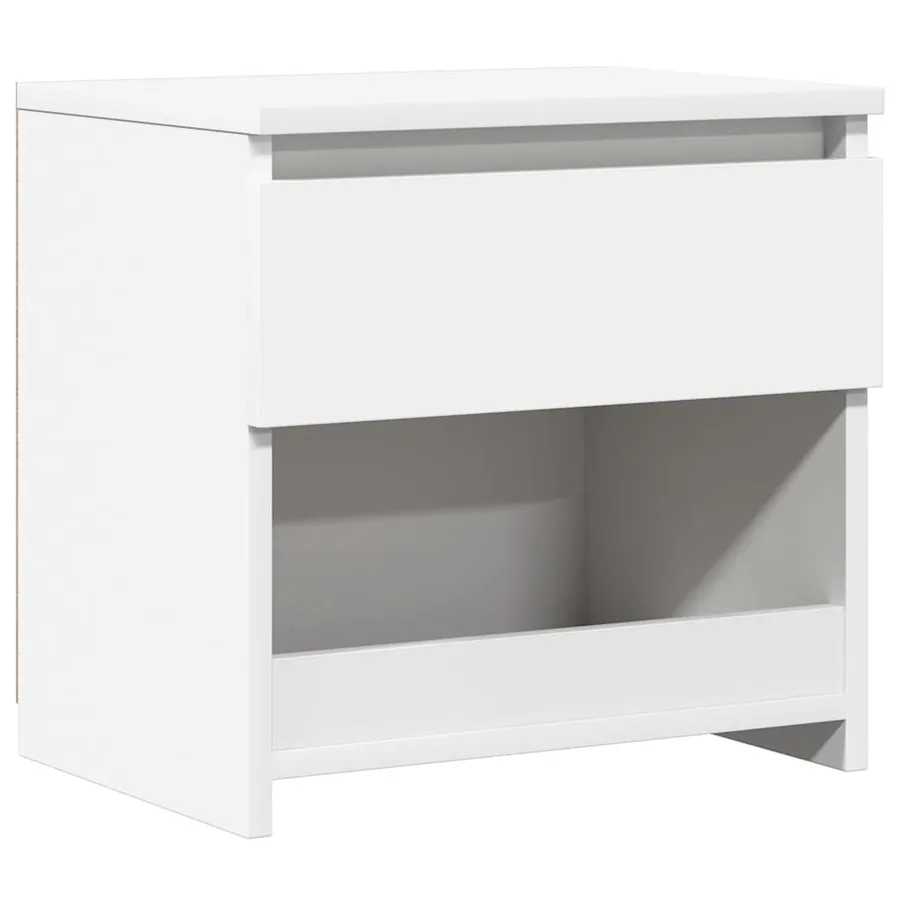 Table de chevet Blanc 40x30x39 cm Bois d'ingénierie - 2