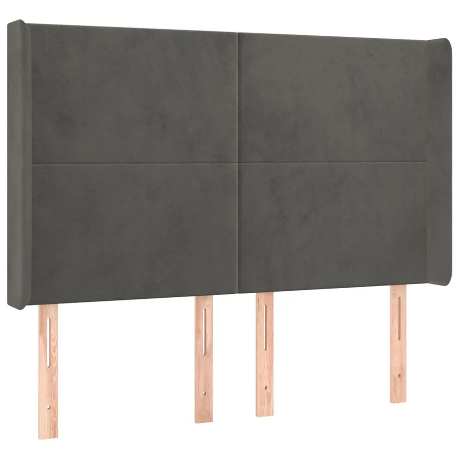 Tête de lit à LED Gris foncé 147x16x118/128 cm Velours - 3
