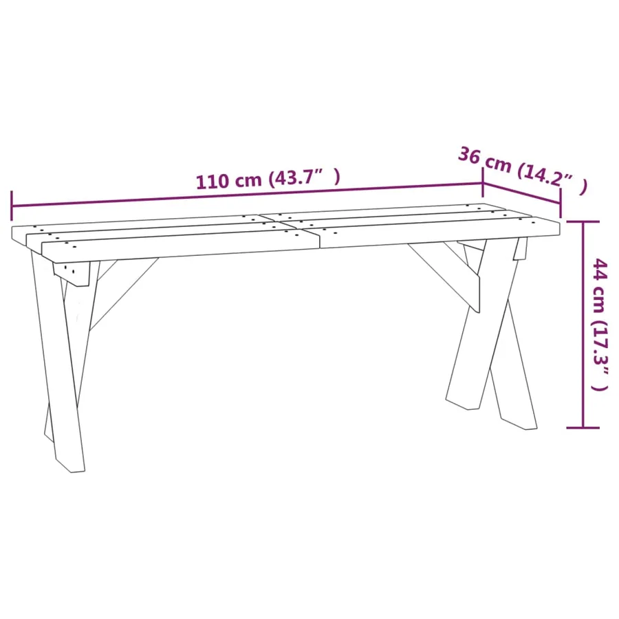 Banc de jardin 110 cm Bois de pin imprégné - 6