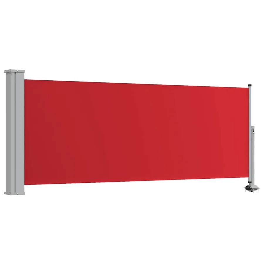 Auvent latéral rétractable de patio 100x300 cm Rouge - 2