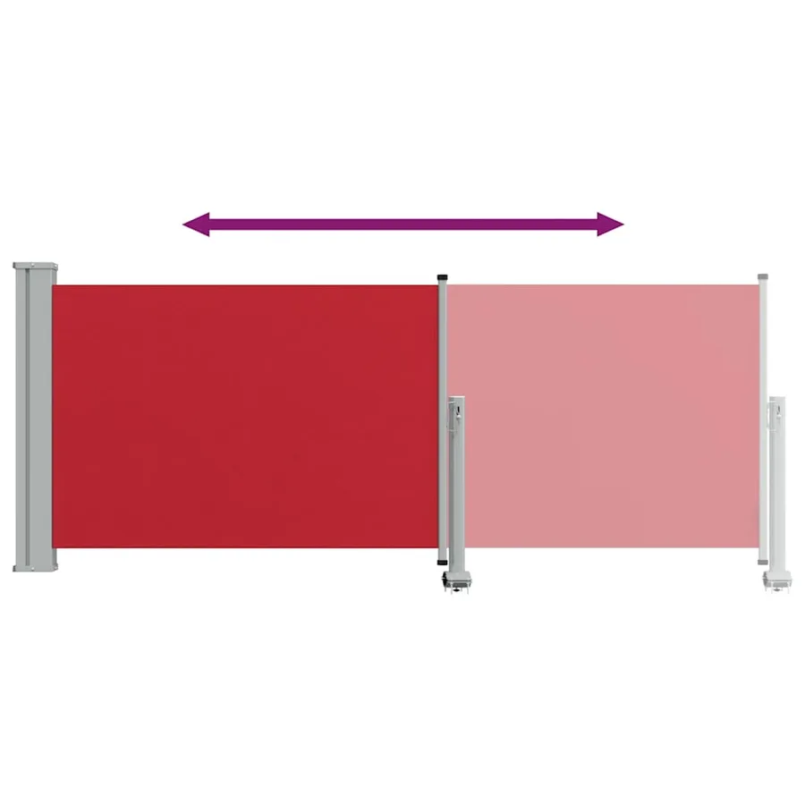 Auvent latéral rétractable de patio 100x300 cm Rouge - 9