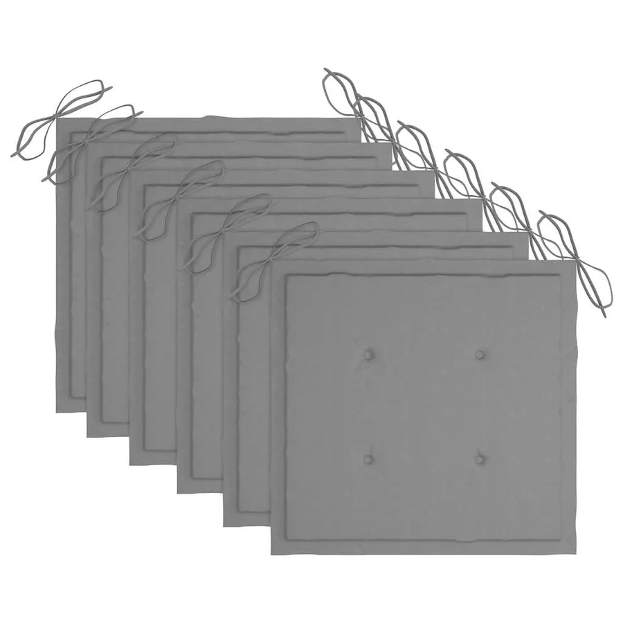 Chaises pliables de jardin avec coussins lot de 6 Bois de teck - 7