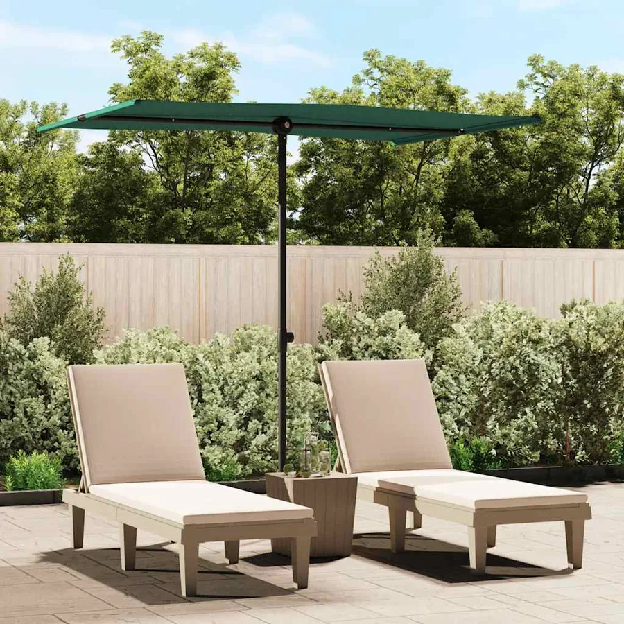 Parasol de jardin avec mât en aluminium 2x1,5 m Vert