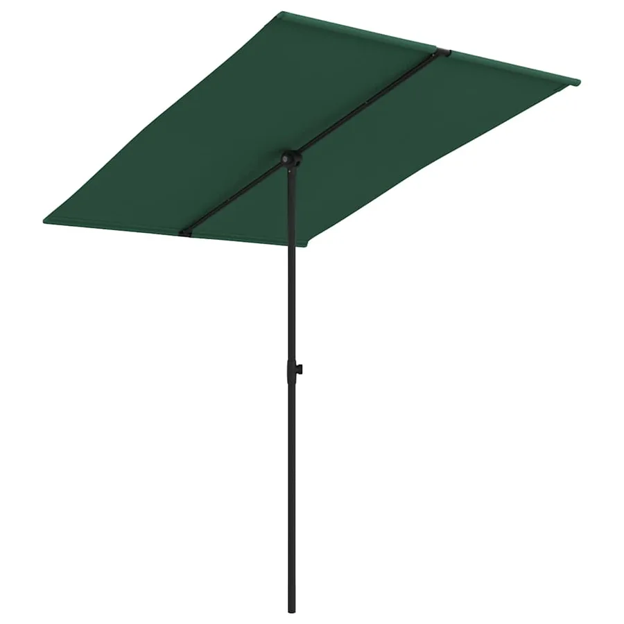 Parasol de jardin avec mât en aluminium 2x1,5 m Vert - 2