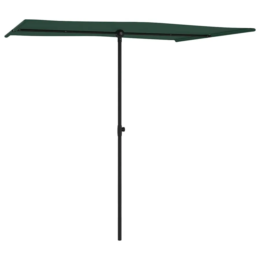 Parasol de jardin avec mât en aluminium 2x1,5 m Vert - 3