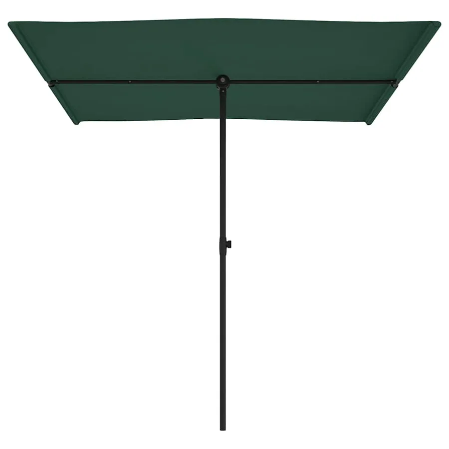 Parasol de jardin avec mât en aluminium 2x1,5 m Vert - 4