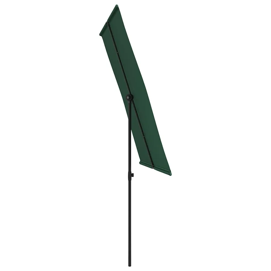 Parasol de jardin avec mât en aluminium 2x1,5 m Vert - 5