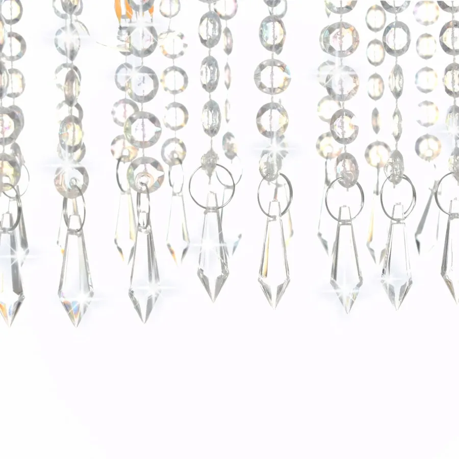 Plafonnier avec perles de cristal Argenté 104 cm E14 - 7