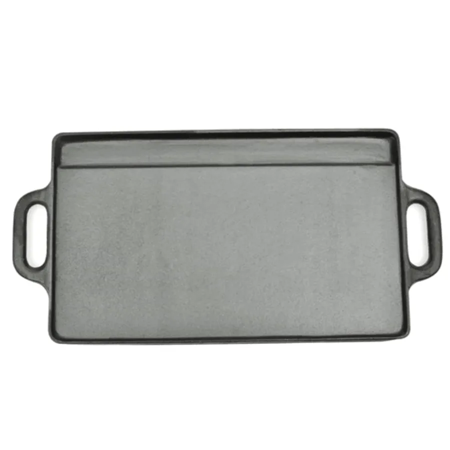 Plancha en fonte réversible 2 pcs 38x23 cm - 2