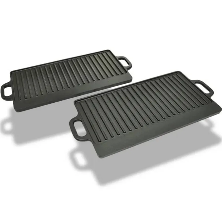 Plancha en fonte réversible 2 pcs 38x23 cm - 5
