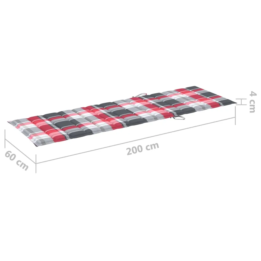 Chaises longues lot de 2 avec table et coussins Acacia solide - 20