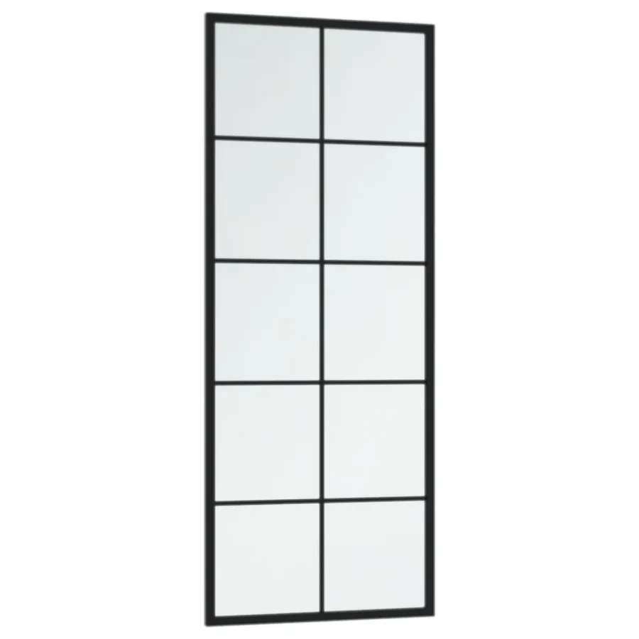 Miroir mural noir 100x40 cm métal - 4