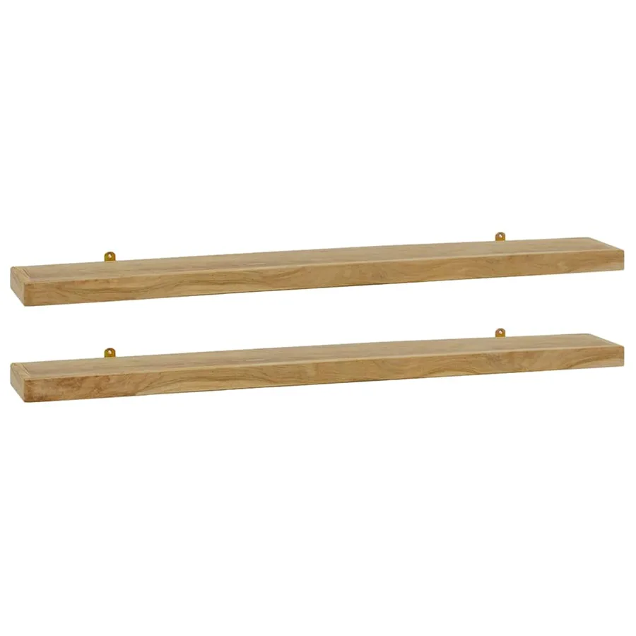 Étagères murales 2 pcs 110x15x4 cm bois de teck massif - 2