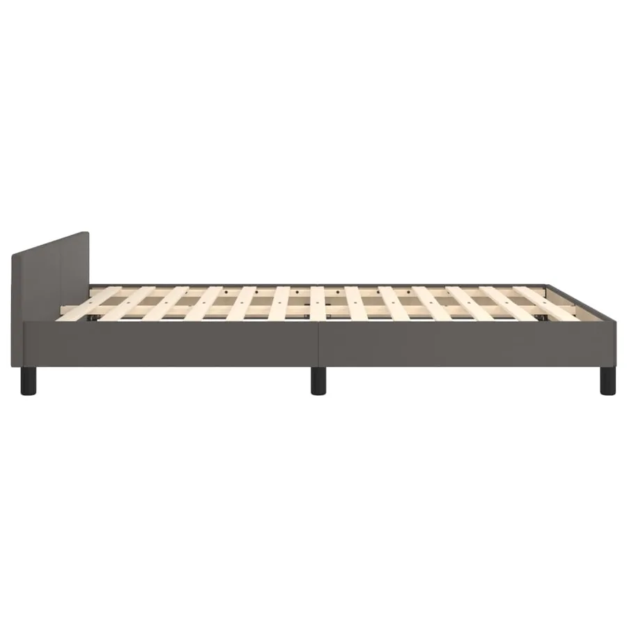Cadre de lit sans matelas gris 140x200 cm similicuir - 7