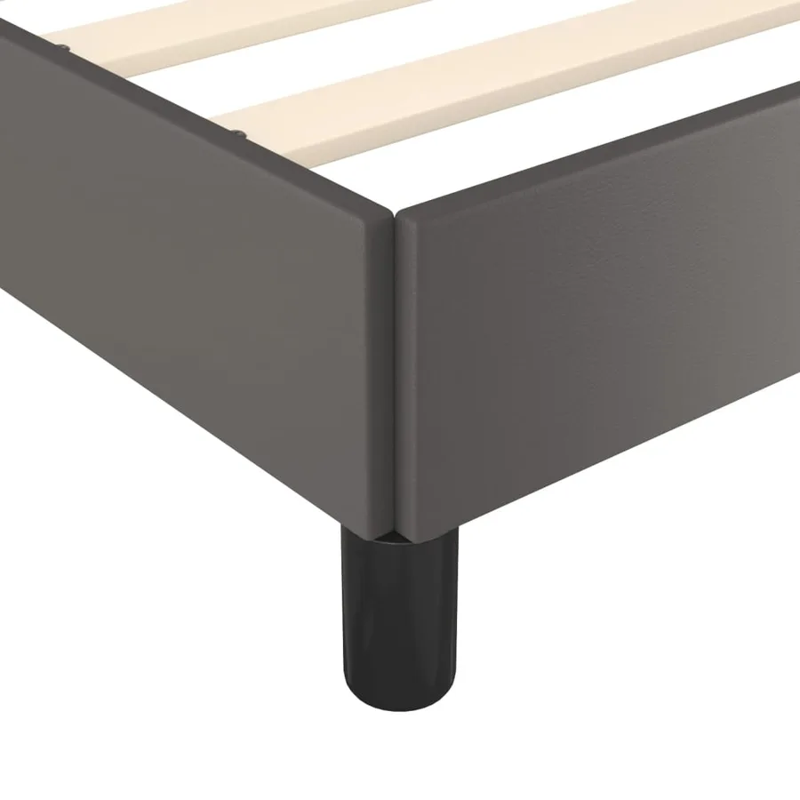 Cadre de lit sans matelas gris 140x200 cm similicuir - 8
