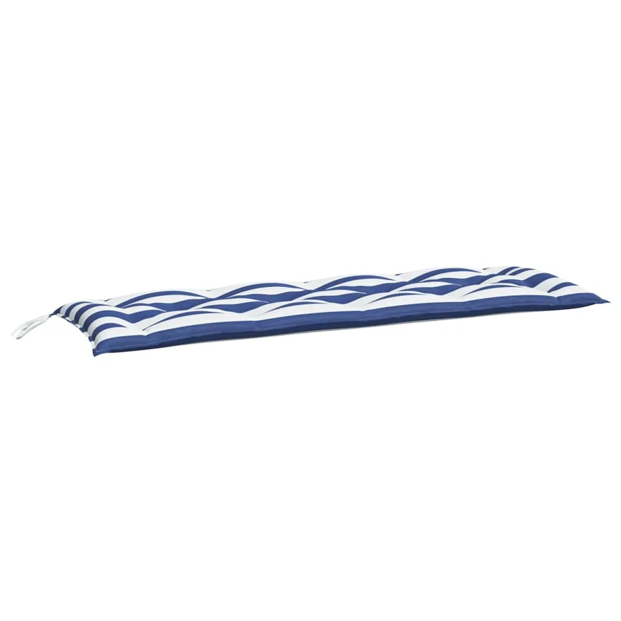 Coussin de banc de jardin rayures bleues et blanches 150x50x7cm - 2