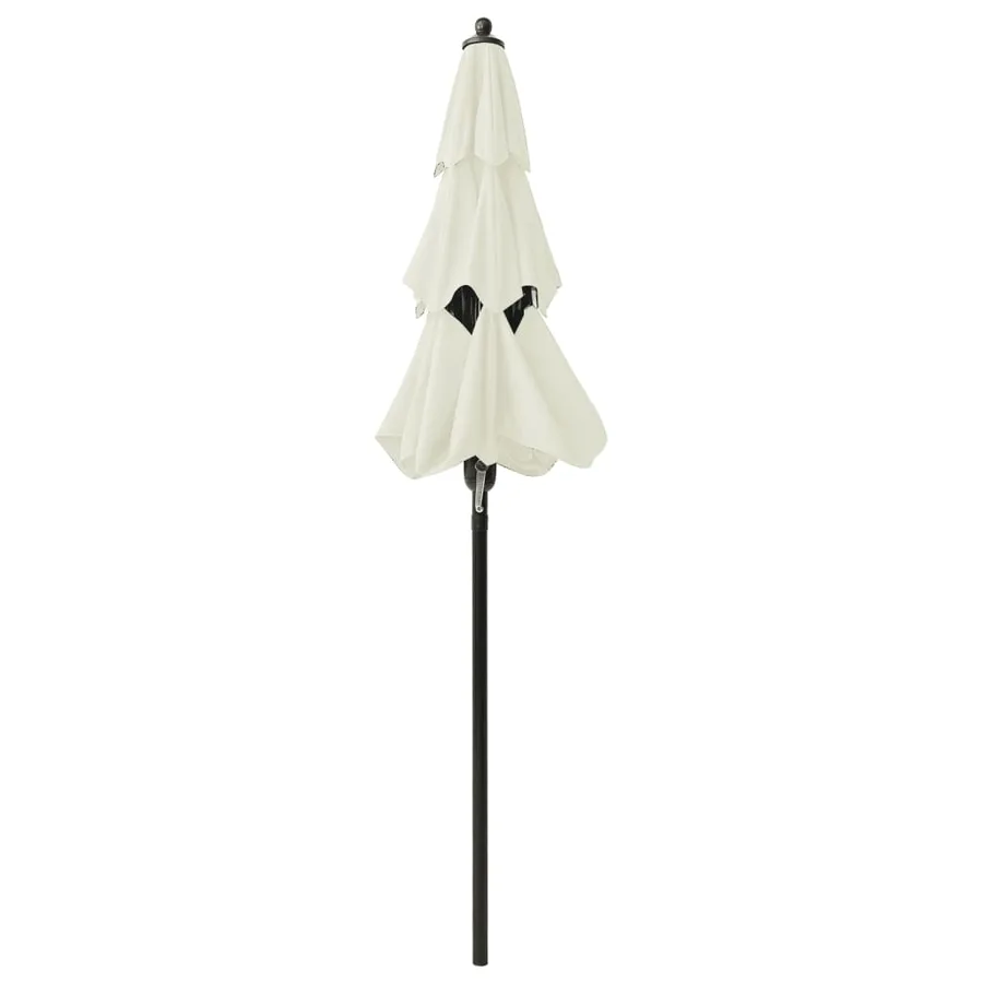 Parasol de jardin à 3 niveaux avec mât en aluminium sable 2 m - 4