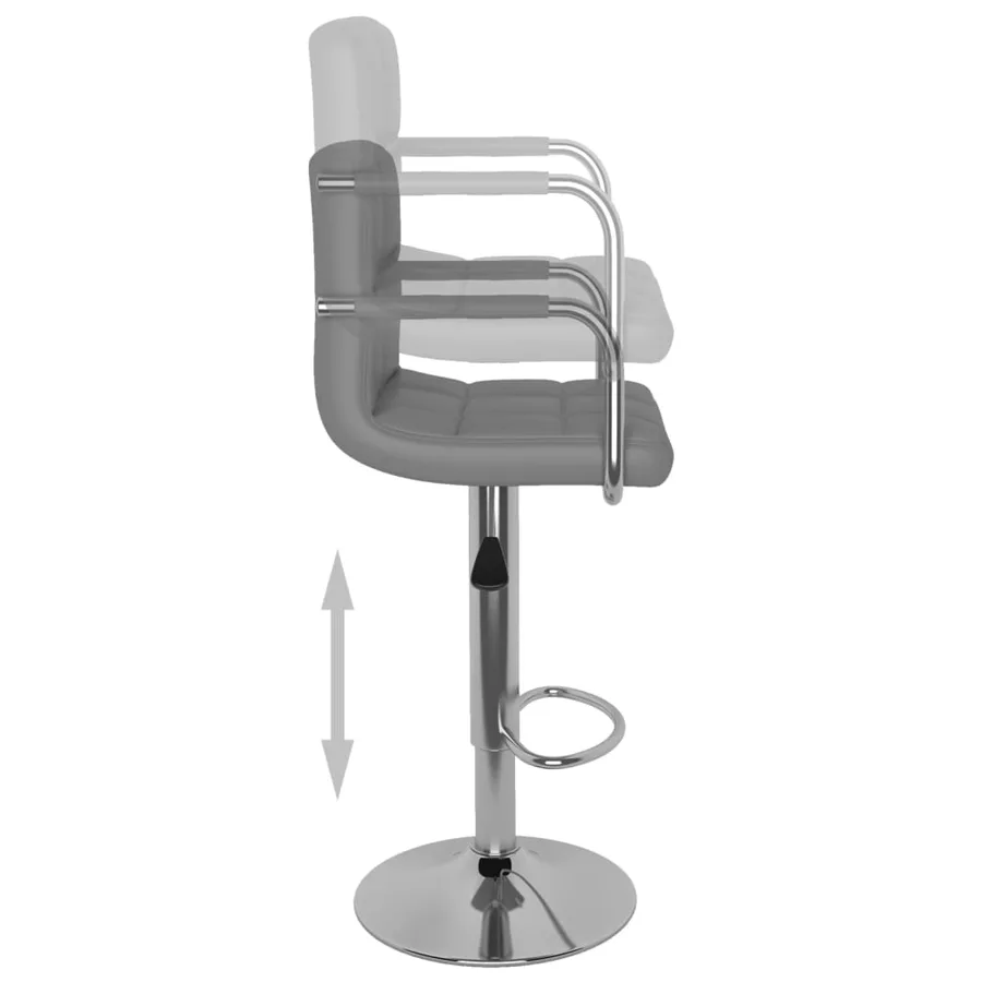 Tabourets de bar lot de 2 gris similicuir - 7