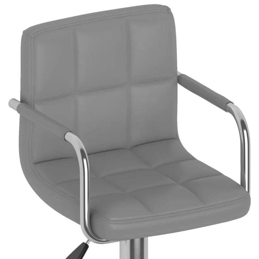 Tabourets de bar lot de 2 gris similicuir - 8