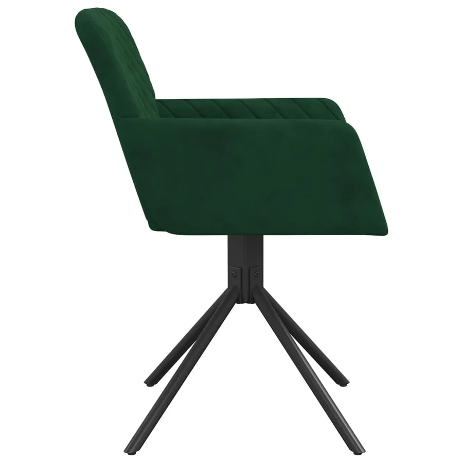 Chaises pivotantes à manger lot de 2 Vert foncé Velours - 5