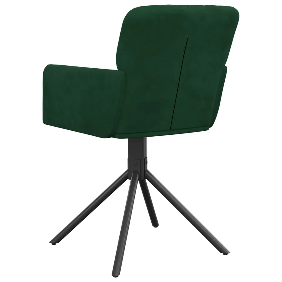 Chaises pivotantes à manger lot de 2 Vert foncé Velours - 6