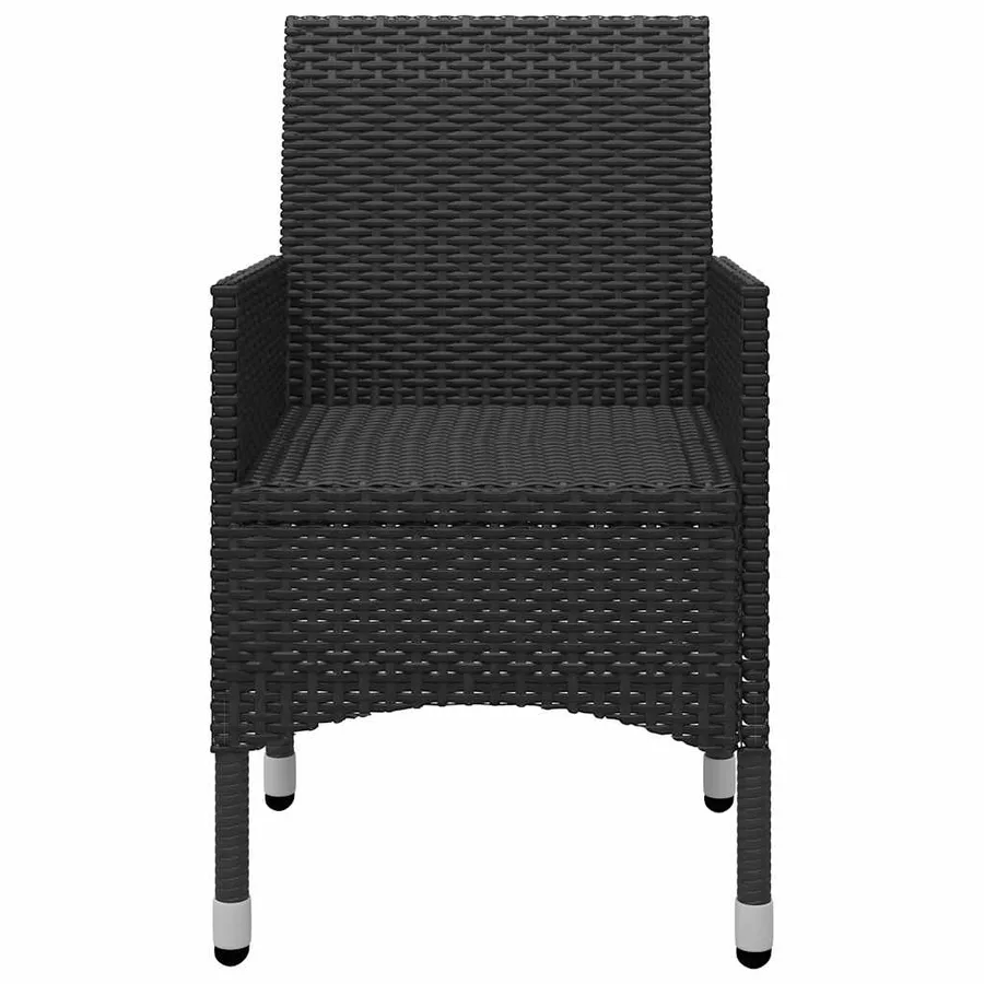 Ensemble à Manger de jardin 9 pcs Résine tressée et verre Noir - 11