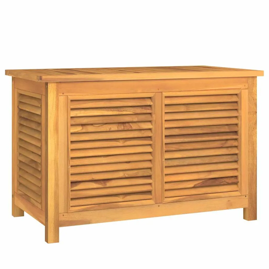 Boîte de rangement de jardin et sac 90x50x58cm bois massif teck - 2