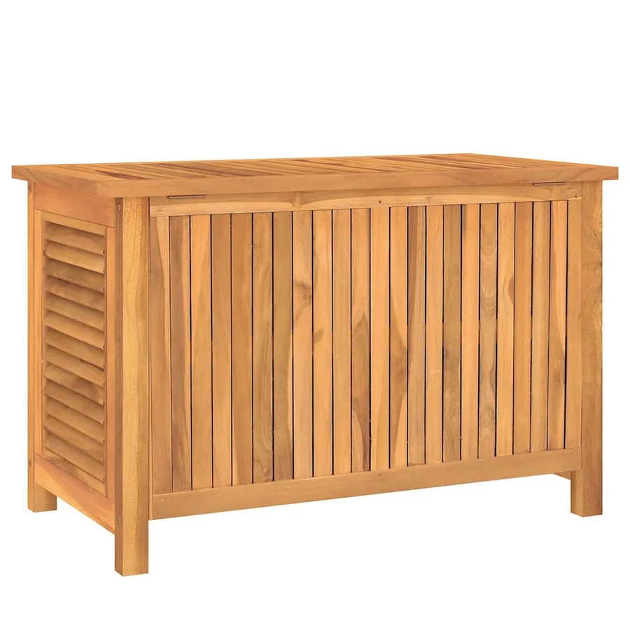 Boîte de rangement de jardin et sac 90x50x58cm bois massif teck - 7