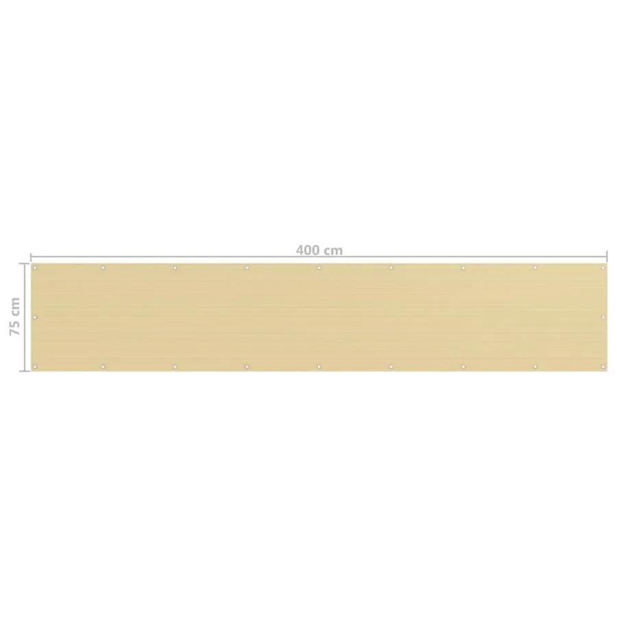 Écran de balcon Beige 75x400 cm PEHD - 5