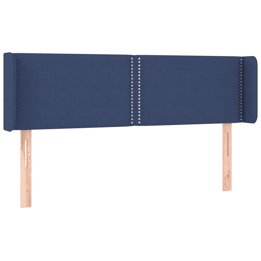Tête de lit avec oreilles Bleu 147x16x78/88 cm Tissu - 2