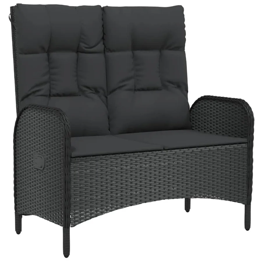 Ensemble à manger de jardin 4 pcs avec coussins noir - 7