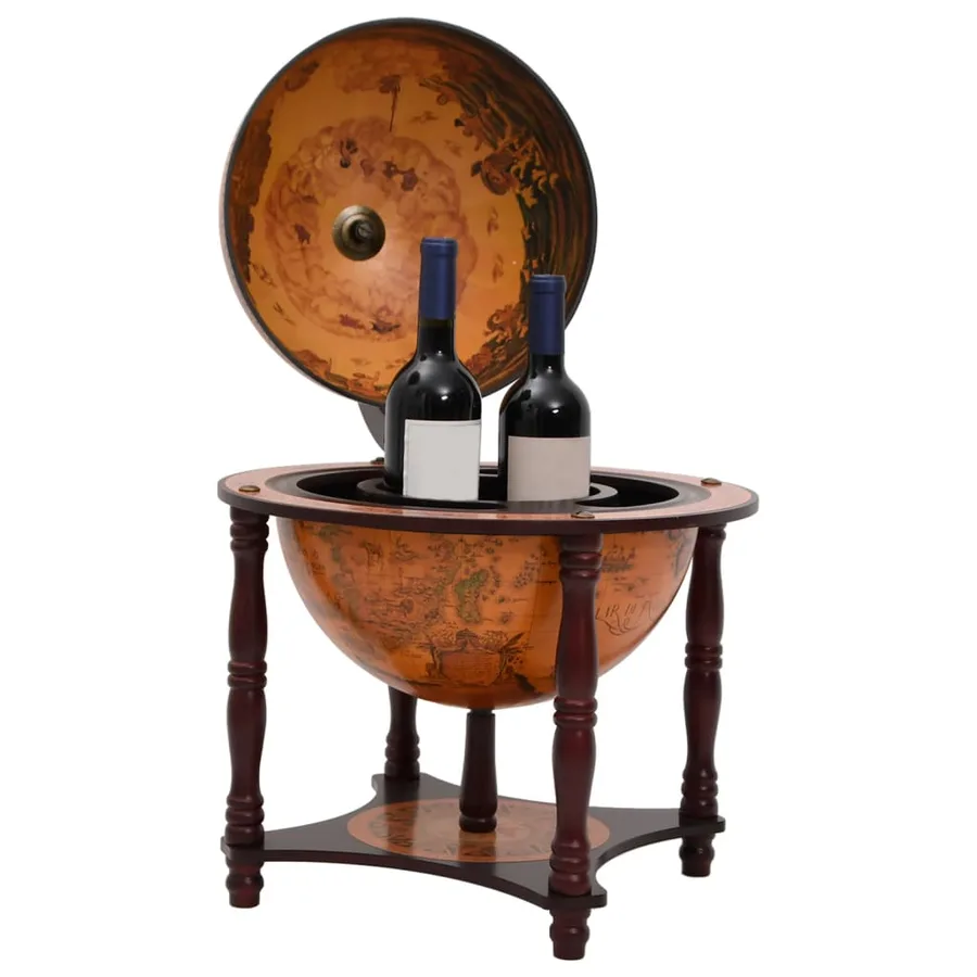 Support à vin bar forme globe Marron Bois d'eucalyptus massif - 2