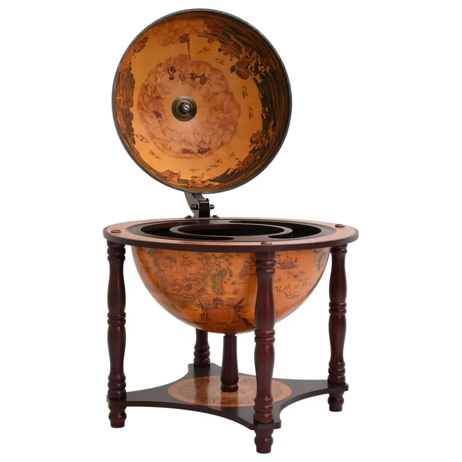Support à vin bar forme globe Marron Bois d'eucalyptus massif - 3