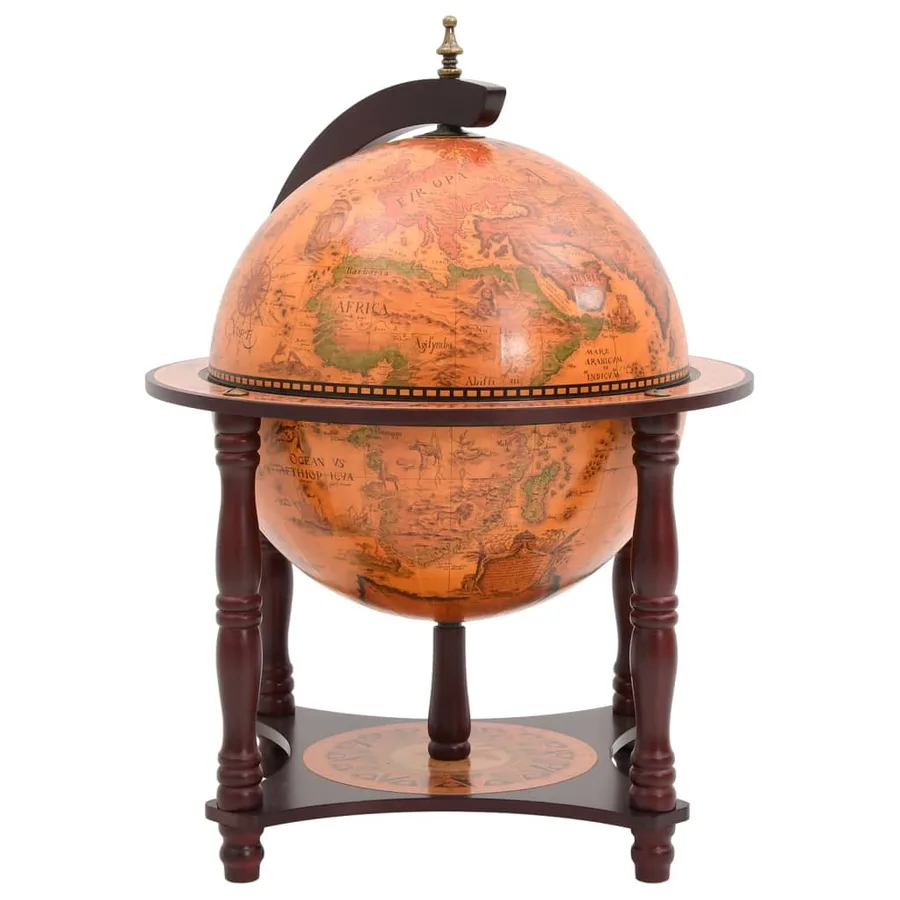 Support à vin bar forme globe Marron Bois d'eucalyptus massif - 4