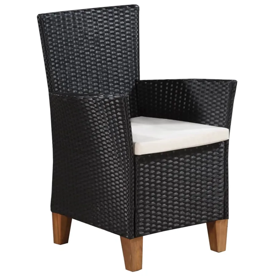 Ensemble à manger d'extérieur 7 pcs Résine tressée Noir marron - 5