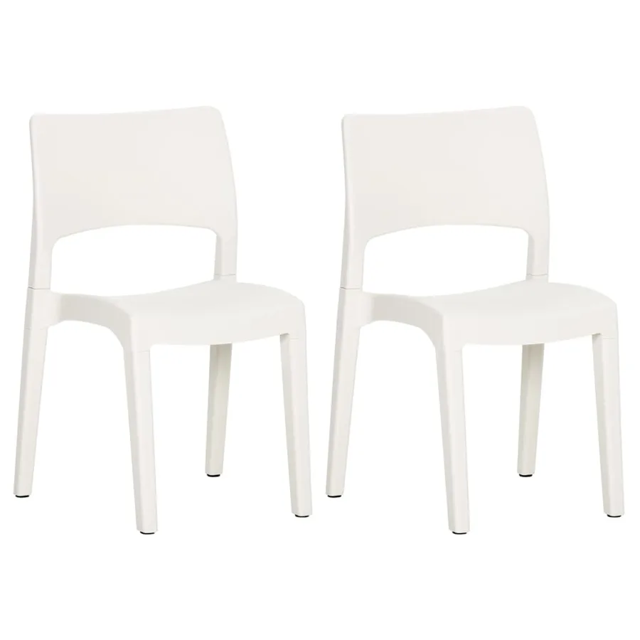 Chaises de jardin lot de 2 Blanc Polypropylène - 2