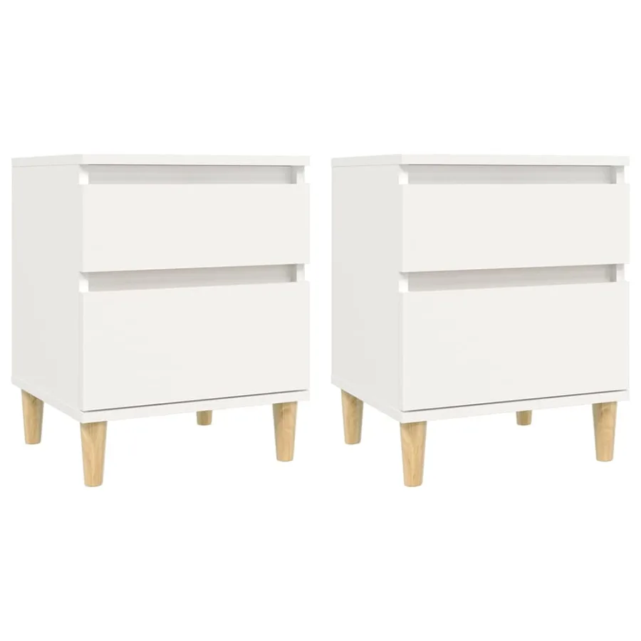 Tables de chevet 2 pcs Blanc 40x35x50 cm - 2