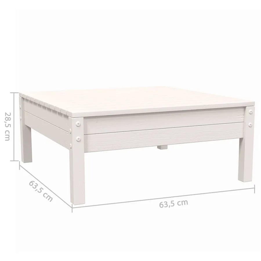 Salon de jardin 3 pcs avec coussins Blanc Bois de pin massif - 11
