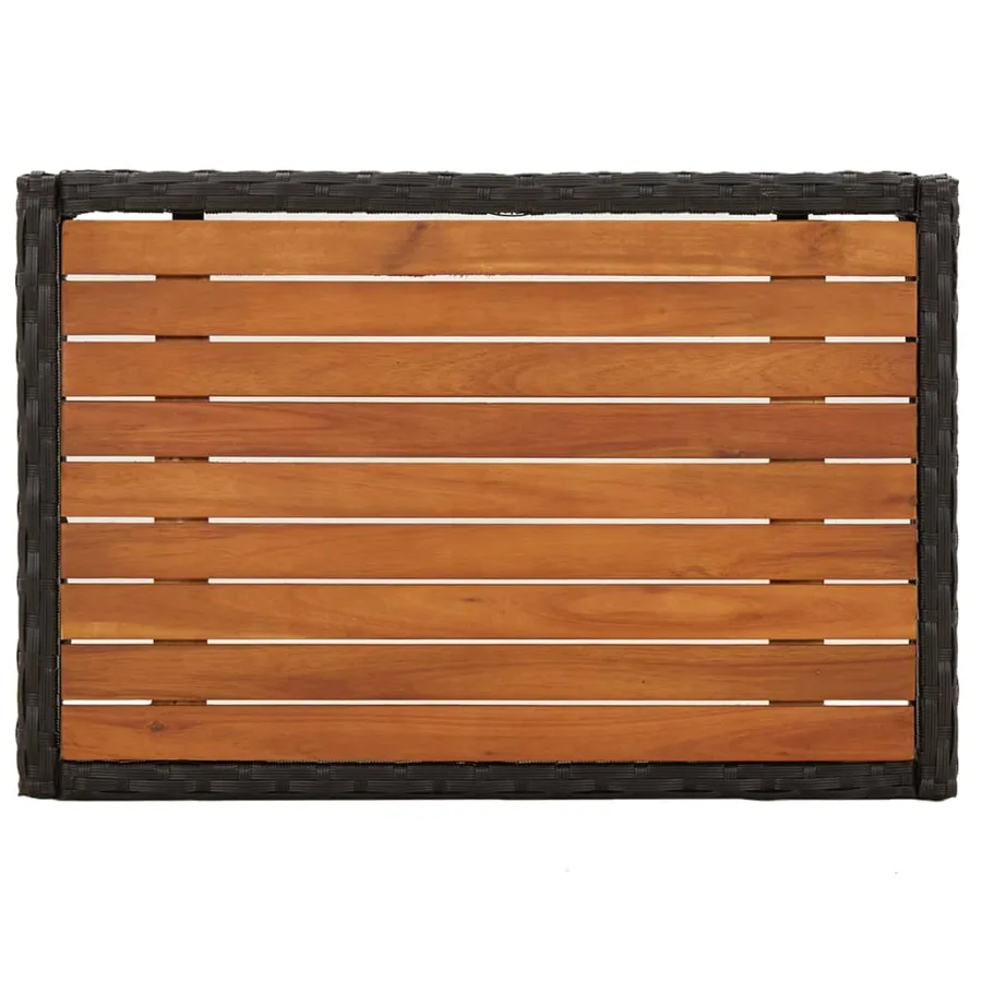 Ensemble à manger de jardin coussins 5pcs Noir Résine tressée - 11