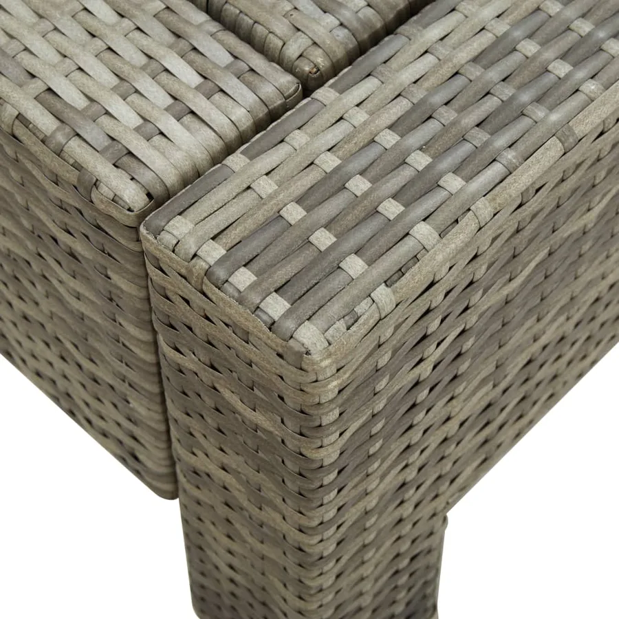 Transat à 2 places avec coussin Gris Résine tressée - 8
