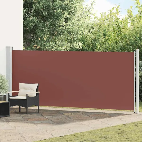 Auvent latéral rétractable de patio 600x160 cm marron