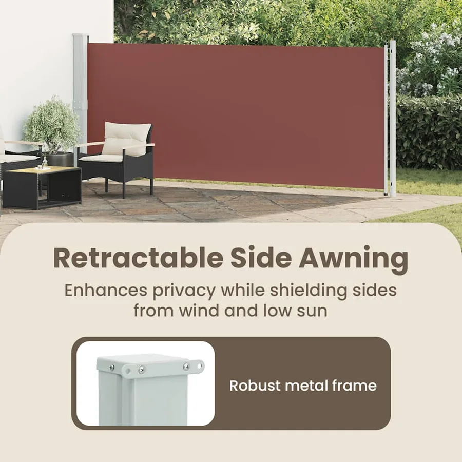 Auvent latéral rétractable de patio 600x160 cm marron - 13